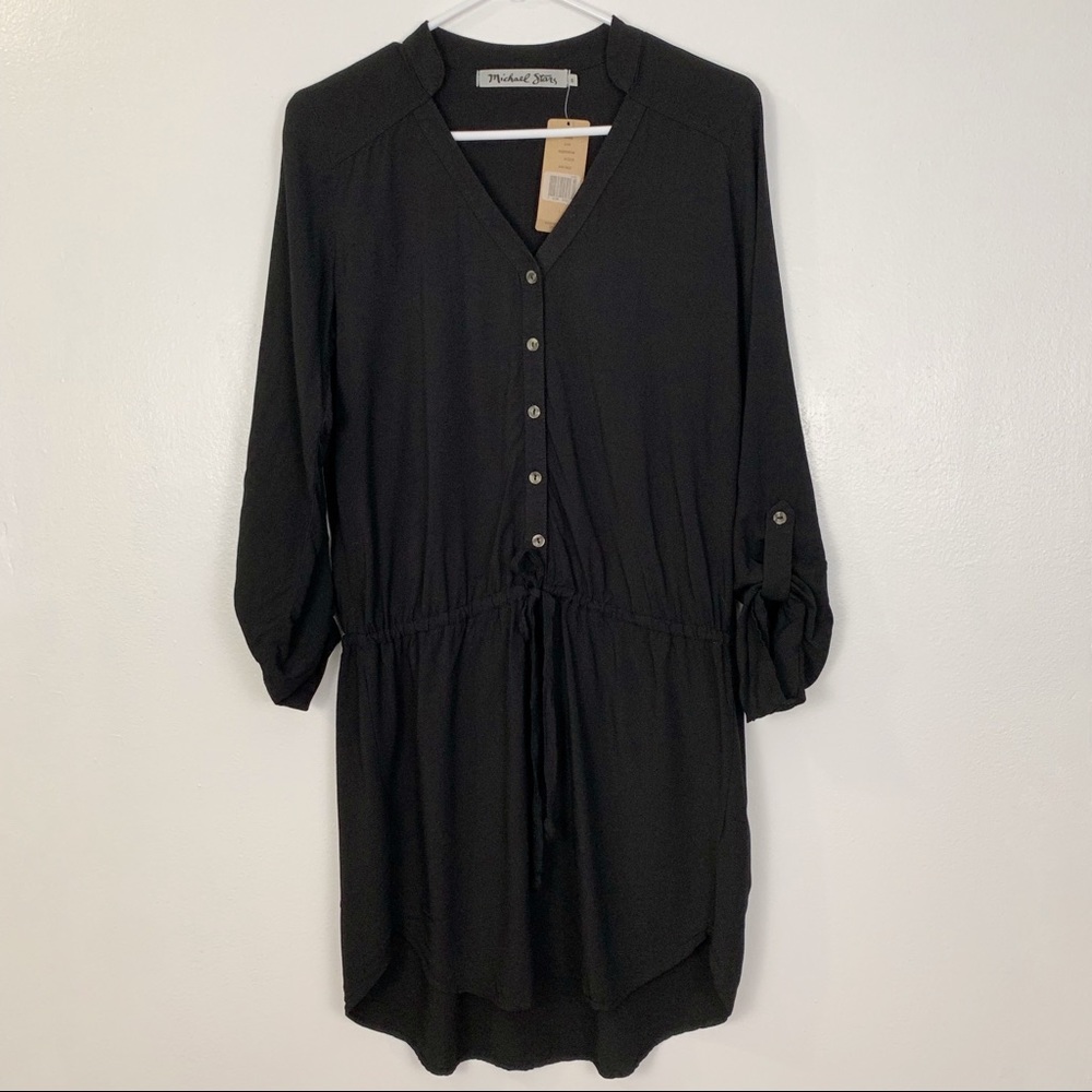 Michael Stars 100% Rayon 3/4 Sleeve dress tie waist size small